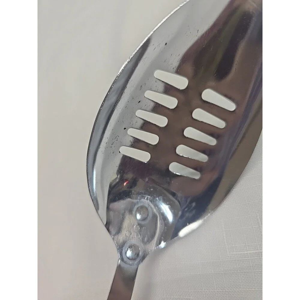 Vintage EKCO Slotted Spoon – Onion Vegetable Handle – Made in USA – 12” READ